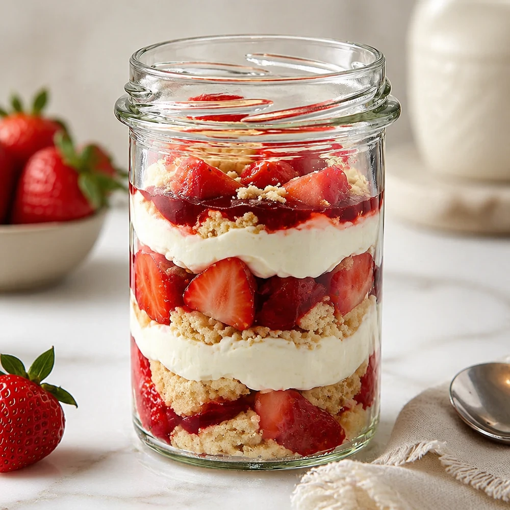 230ml Verre conique sans couvercle (TO66) UNiTWIST Verre renversé 230ml avec dessert stratifié à la fraise rempli de crème et de miettes de biscuits, UNiTWIST Renversé230 TO66