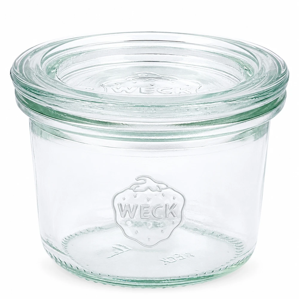 Pot à couvercle en verre transparent WECK RR60 de 80 ml pour la mise en conserve et la conservation des aliments