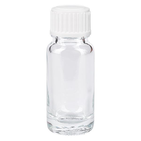 Flacon à usage pharmaceutique 10ml bouchon compte-gouttes blanc 0.8mm std