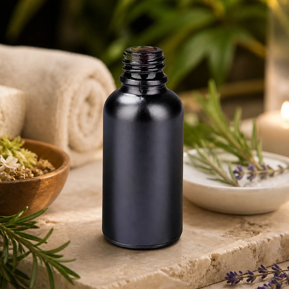Flacon à pharmacie 30ml BlackLine UT18/30 UNiTWIST Bouteille de pharmacie professionnelle BlackLine de 30 ml avec bouchon UT18/30 UNiTWIST à l'épreuve des enfants