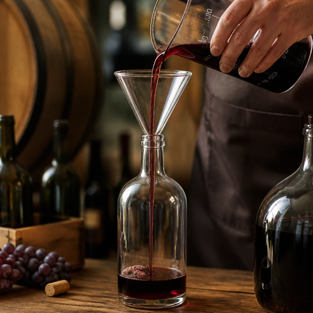 Entonnoir Ø 70mm - verre sodocalcique - angle 60° Entonnoir en verre sodocalcique Ouverture de 70mm avec une forme d'entonnoir optimale pour un remplissage propre des liquides