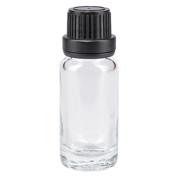 Flacon de pharmacie clair 10ml bouchon vissable noir étanche bouchon inviolabilité