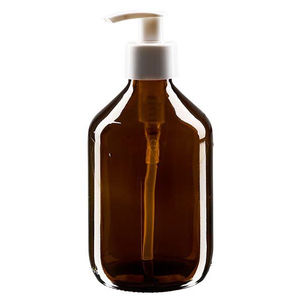 Flacon médical de 300 ml avec pompe doseuse blanche Flacon médical de 300 ml avec pompe doseuse blanche