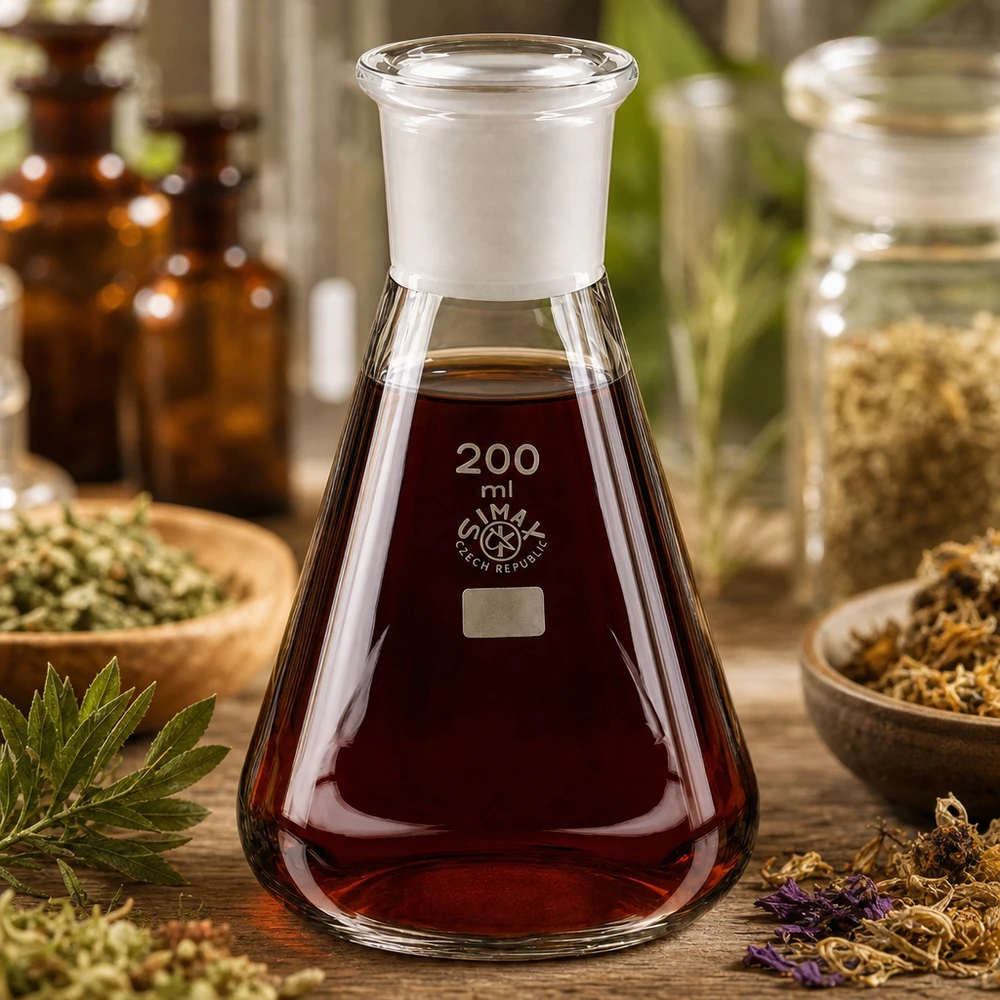 Erlenmeyer 200 ml col étroit, verre borosilicate avec rodage normalisé 29/32