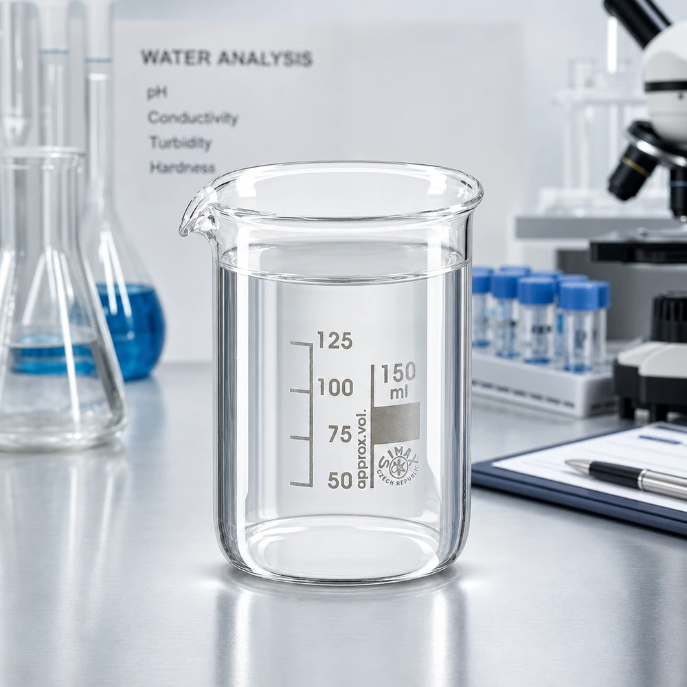 Verre de laboratoire transparent de 150 ml en verre borosilicaté robuste avec indication claire du volume