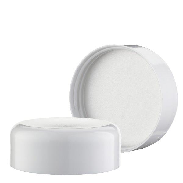 Couvercle à vis blanc pour pot en verre bleu 50ml Couvercle à vis blanc pour pot en verre bleu 50ml
