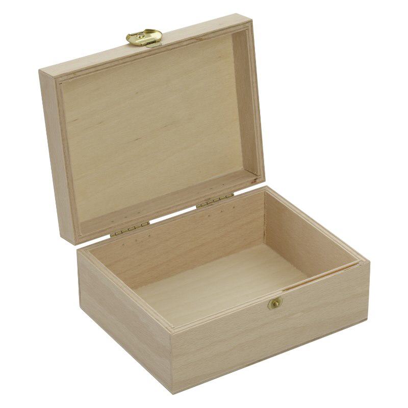 Boîte en bois avec couvercle à charnière 15x11x7cm (hêtre massif) Boîte en bois avec couvercle à charnière 15x11x7cm (hêtre massif)