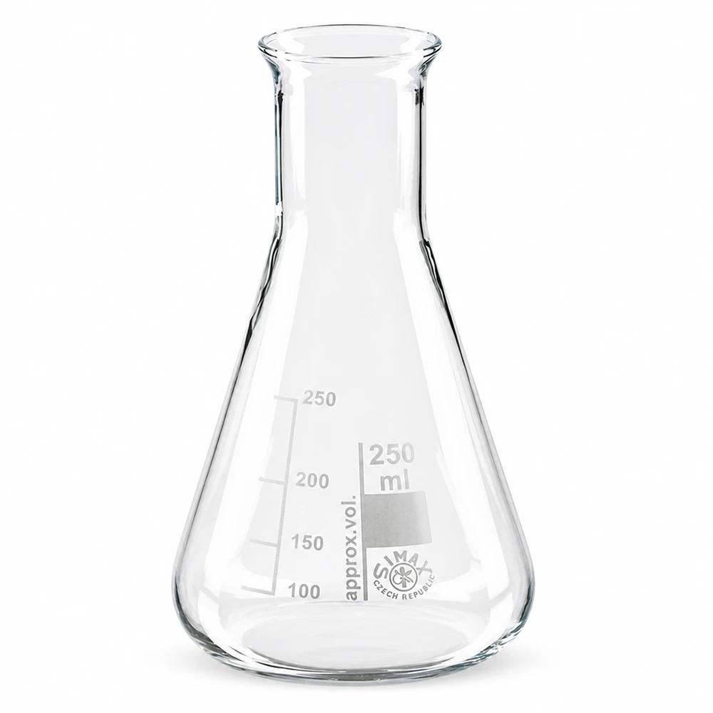 Fioles Erlenmeyer de 250 ml avec repères de mesure en verre résistant à la chaleur