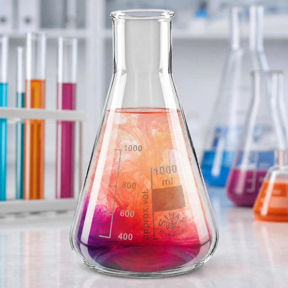 Erlenmeyer 100ml col large, verre borosilicate Fiole de laboratoire 100ml à col large de forme conique pour une bonne stabilité et un travail en toute sécurité
