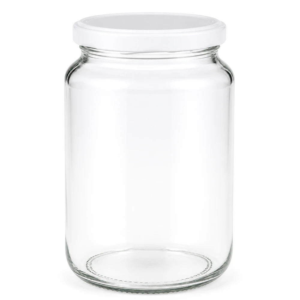 Bocal rond de 382 ml avec couvercle blanc BasicSeal UNiTWIST Bocal transparent Bocal de conservation