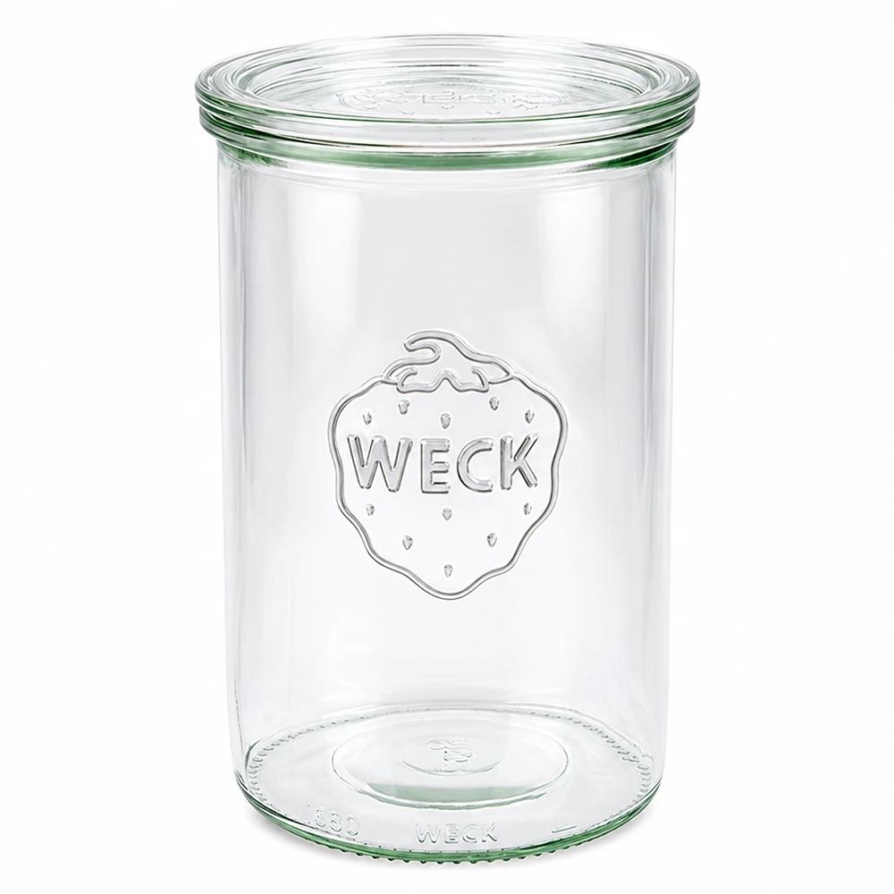 1000ml bocal conique avec bouchon en verre WECK RR100 WECK Pot de 1000ml avec couvercle en verre RR100 Pot de conservation transparent vide pour stockage et conservation