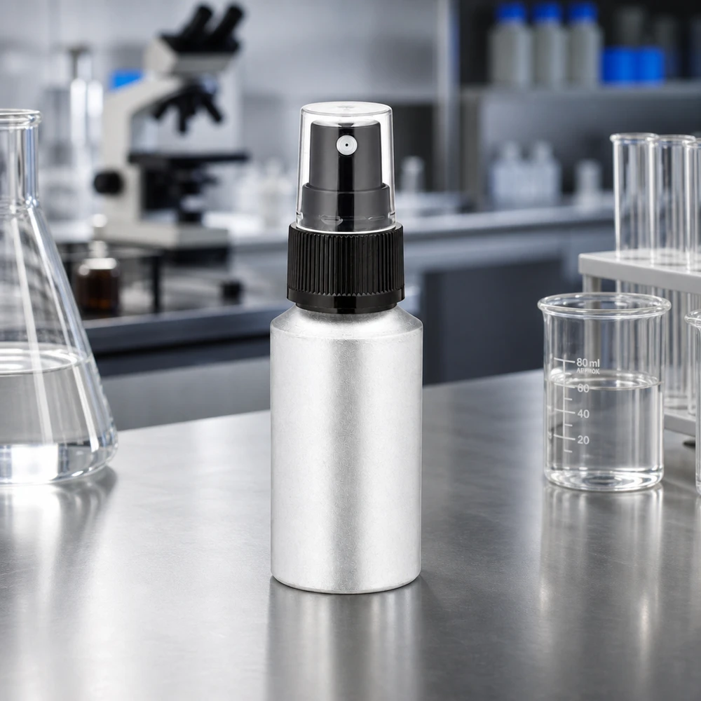Bouteille en aluminium teinté 30 ml, avec vaporisateur à pompe noir Flacon en aluminium recyclable de 30 ml avec embout vaporisateur, parfait pour la fabrication écologique de cosmétiques