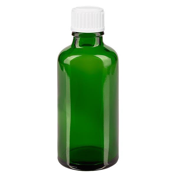 Flacon à pharmacie vert 50ml bouchon compte-gouttes blanc 0.8mm Standard