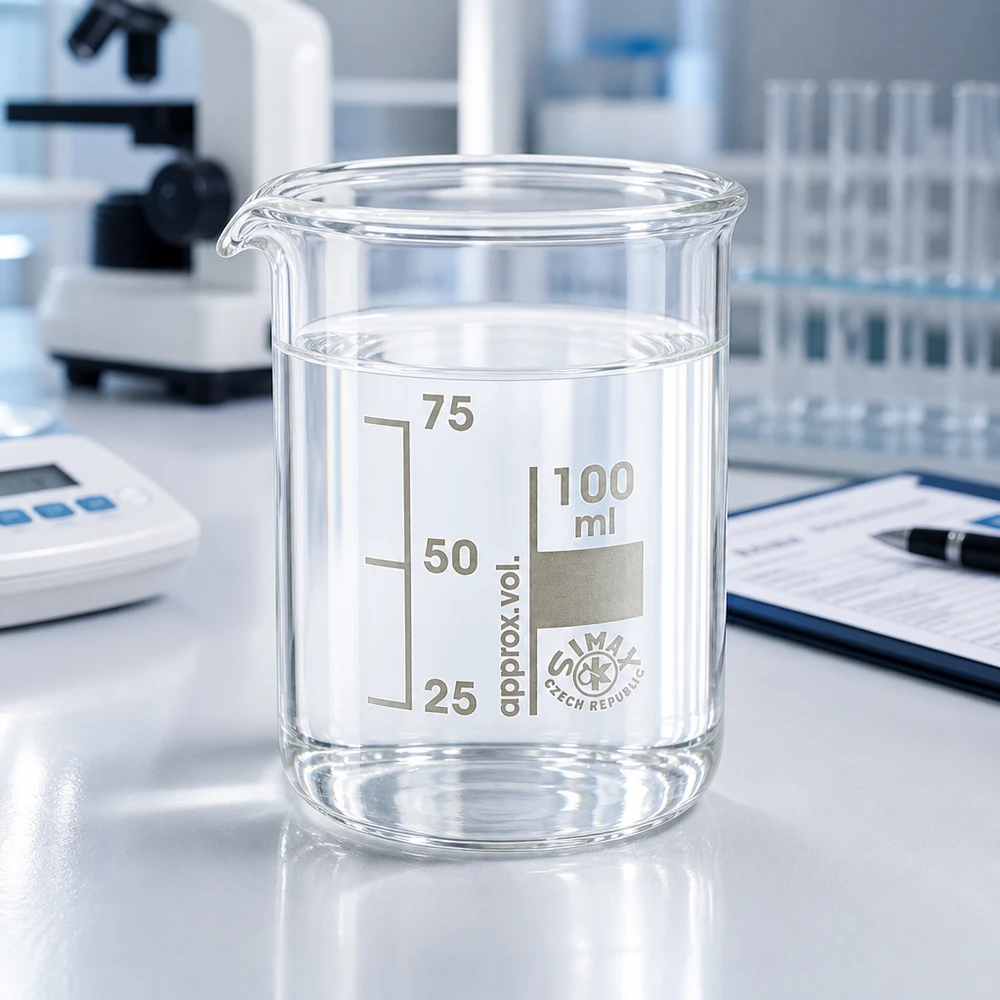 Bécher 100ml en verre borosilicate résistant à la chaleur (forme basse) Bécher transparent 100ml en verre borosilicaté avec échelle de volume précise pour les applications de laboratoire