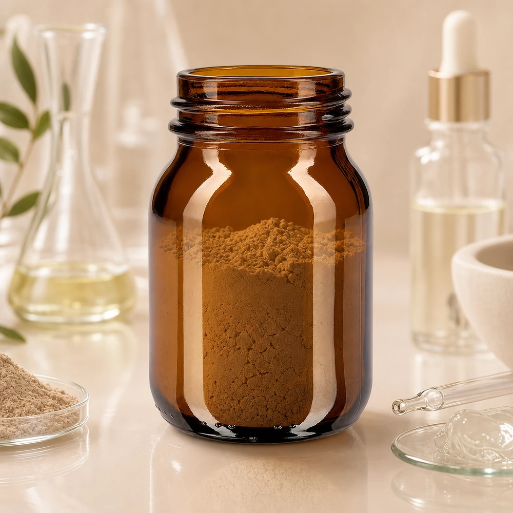 Bouteille de 75 ml à col large de haute qualité en verre brun anti-UV avec une embouchure DIN 40 standardisée