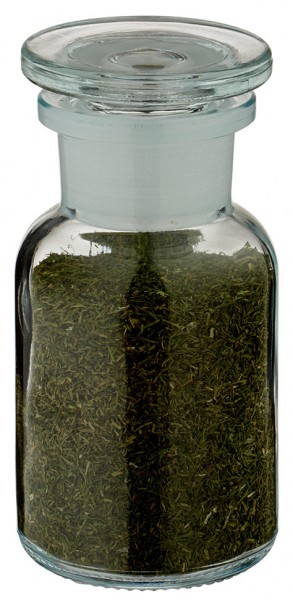 Idée de pot à épices : flacon pharmaceutique 100 ml col large + bouchon verre clair