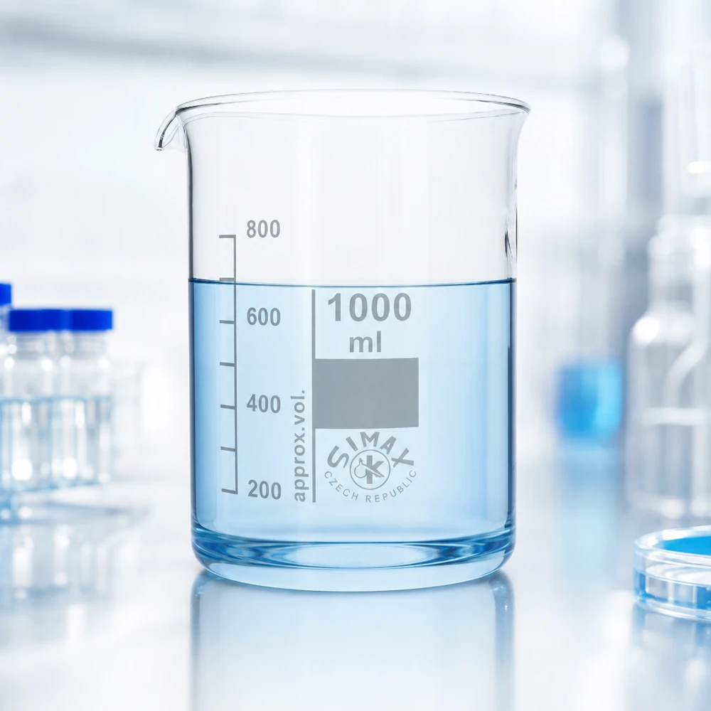 Bécher grand volume de 1000 ml en verre borosilicaté robuste pour les expériences de laboratoire à grande échelle