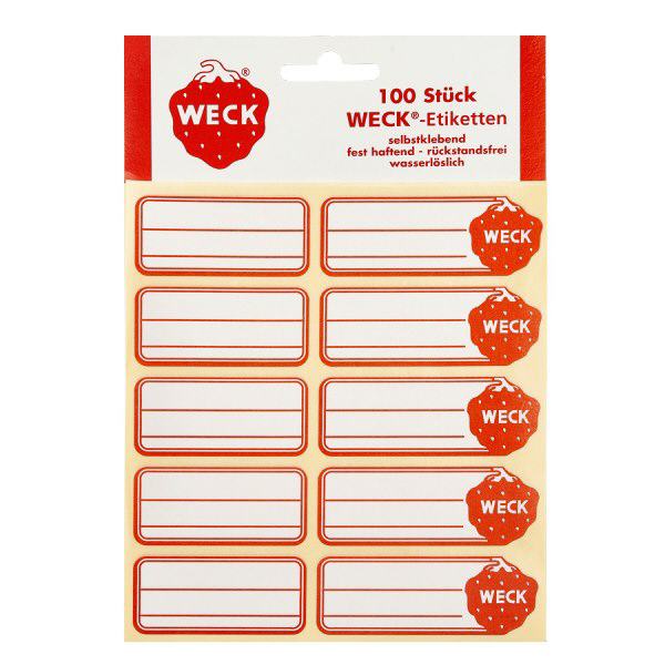 Étiquettes WECK 19 x 13 mm (paquet(s) de 100 pièces) WECK Étiquettes autocollantes 100 pièces rouge-blanc pour bocaux confiture conserves Étiquetage