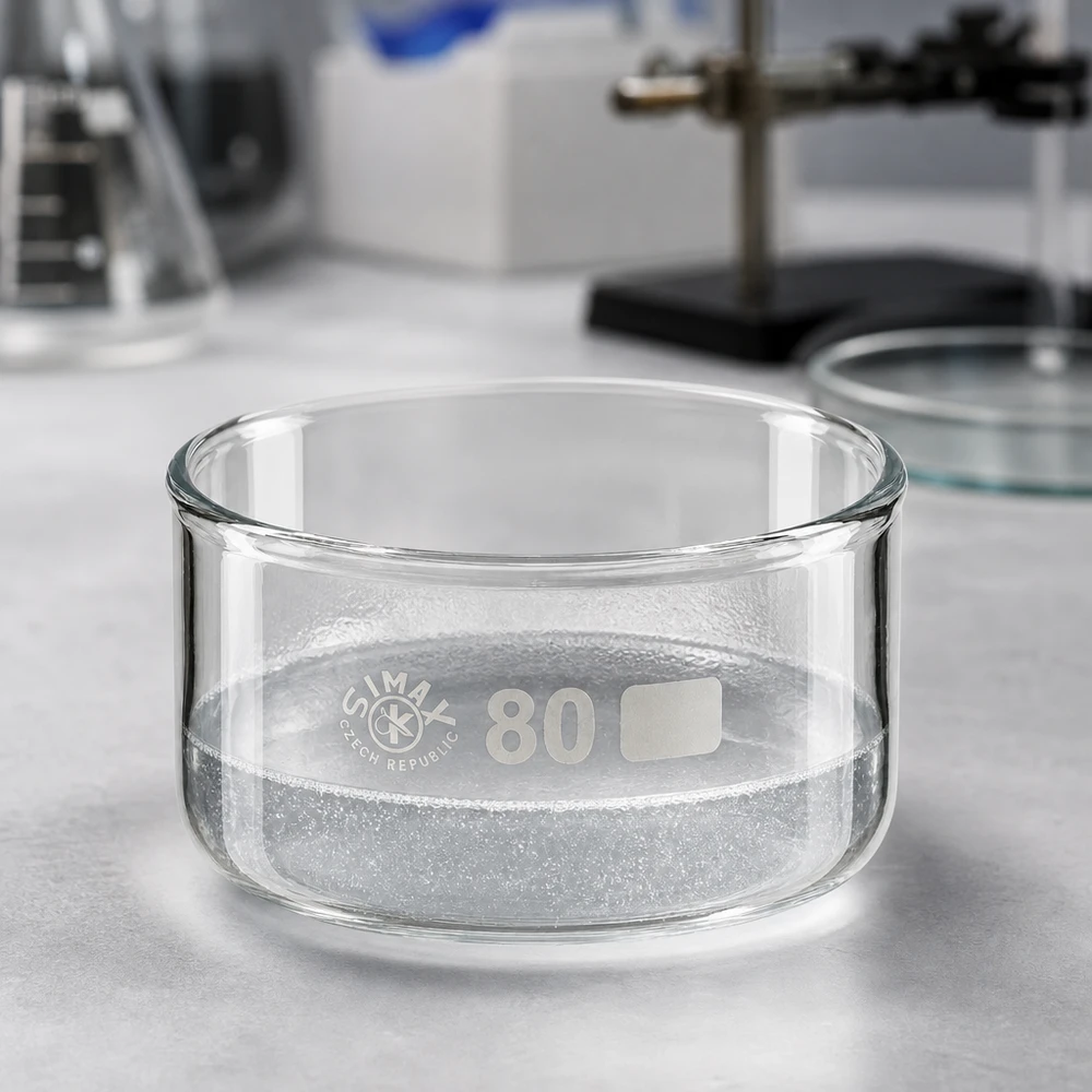 Coupelle de cristallisation transparente vide, 150 ml, verre borosilicaté, ø 80 mm, SIMAX Czech Republic, matériel de laboratoire