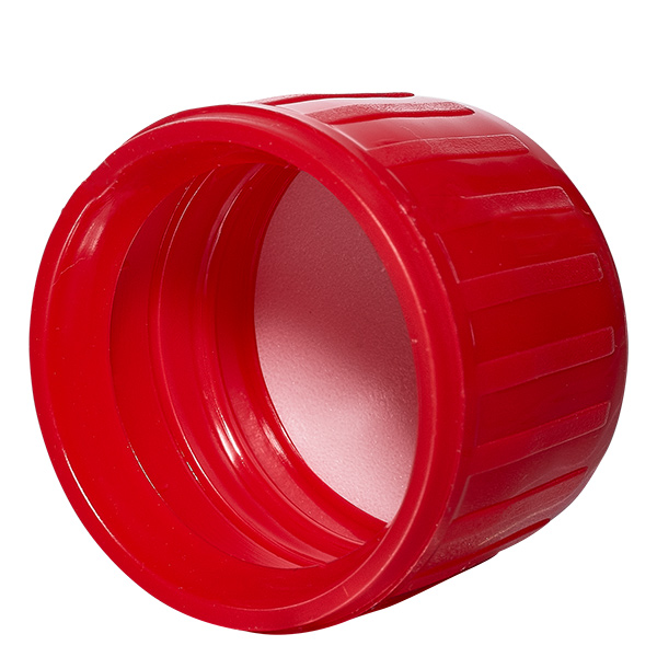 Bouchon à vis rouge avec bague d'inviolabilité PP28 ApoGlas