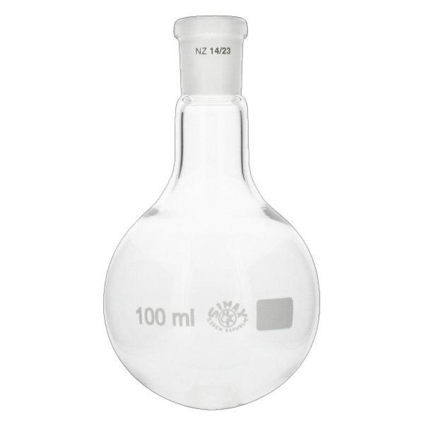 Ballon à fond plat 100ml col étroit borosilicate avec broyage 14/23 Ballon à fond plat 100ml col étroit borosilicate avec broyage 14/23
