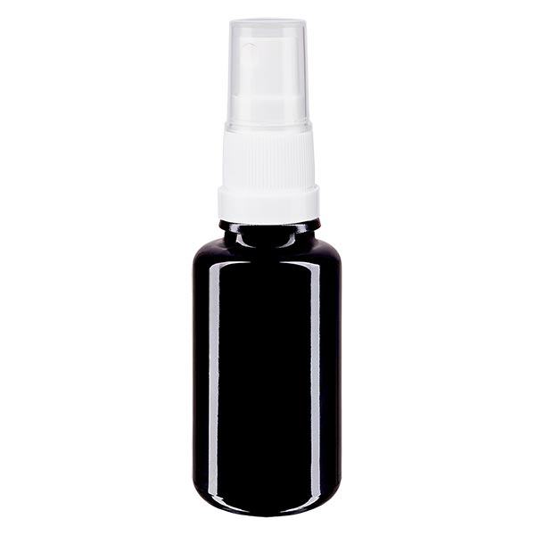 Flacon de pharmacie violet 20ml embout spray blanc