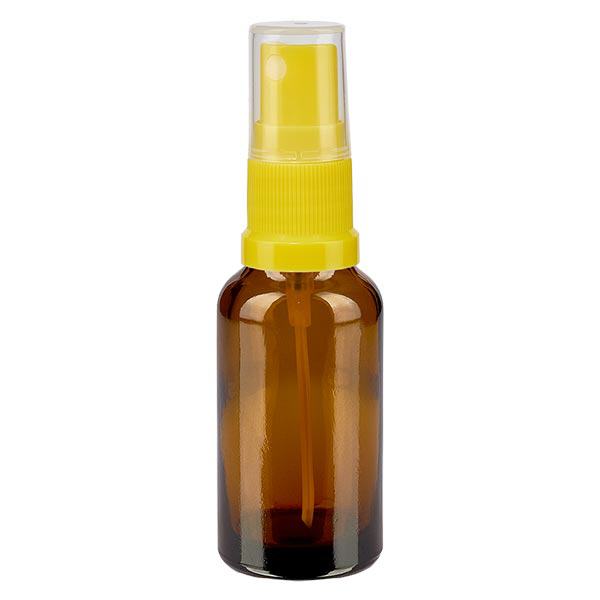 Flacon de pharmacie brun 20ml embout spray jaune
