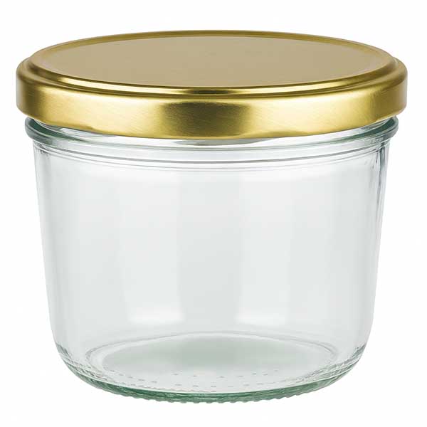 230ml bocal en verre avec couvercle doré BasicSeal UNiTWIST - bocal vide avec couvercle à vis en verre