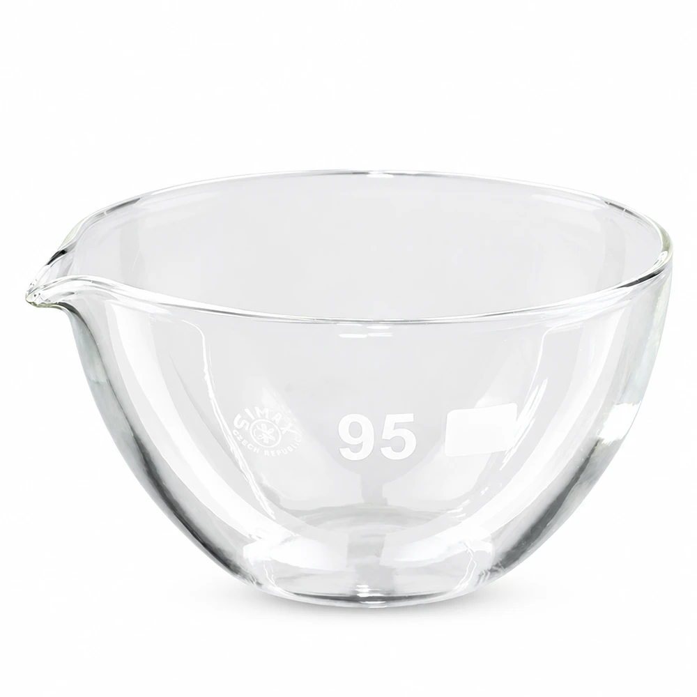Capsule d’évaporation 170 ml en verre borosilicate, avec bec verseur Verre de laboratoire, coupelle d'évaporation ø95mm avec bec verseur 170ml transparent en borosilicate