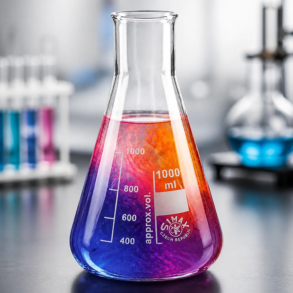Erlenmeyer 300ml col large, verre borosilicate Erlenmeyer 300ml col large, verre borosilicate