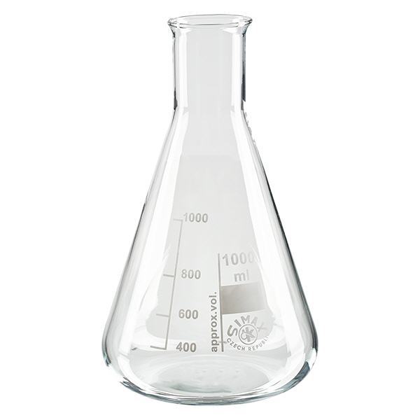 Erlenmeyer 1000ml col étroit, verre borosilicate