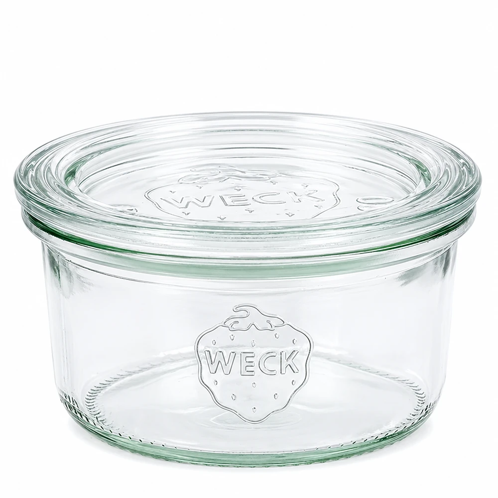 165ml bocal conique avec bouchon en verre WECK RR80 WECK Pot renversé 165ml avec couvercle en verre RR80 Pot de conservation transparent pour la conservation et le rangement