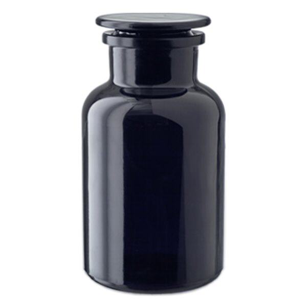 Flacon pharmaceutique en verre violet 1000 ml, col large + bouchon de verre Flacon pharmaceutique en verre violet 1000 ml, col large + bouchon de verre