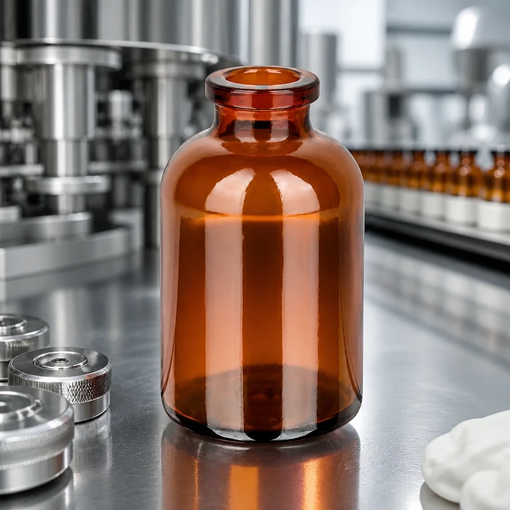 Flacon pour solution injectable, 30 ml en verre ambré Lichtgeschützte Injektionsflasche 30ml aus Braunglas für empfindliche Biologika und Impfstoffe