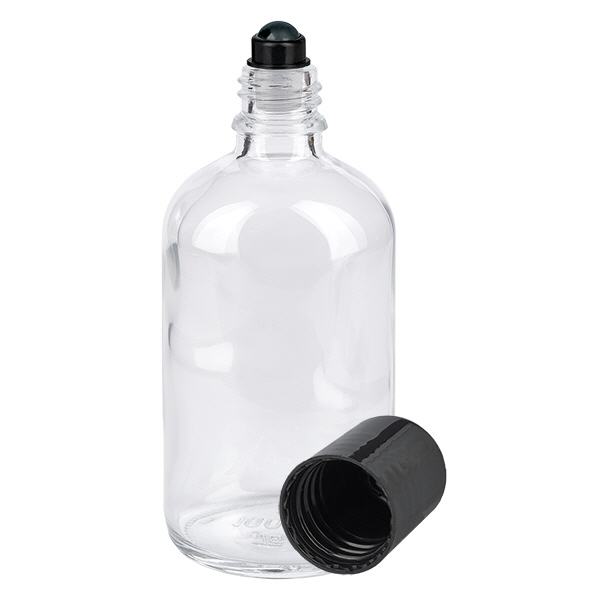 Flacon de déodorant en verre clair 100 ml, déo à bille vide Flacon de déodorant en verre clair 100 ml, déo à bille vide