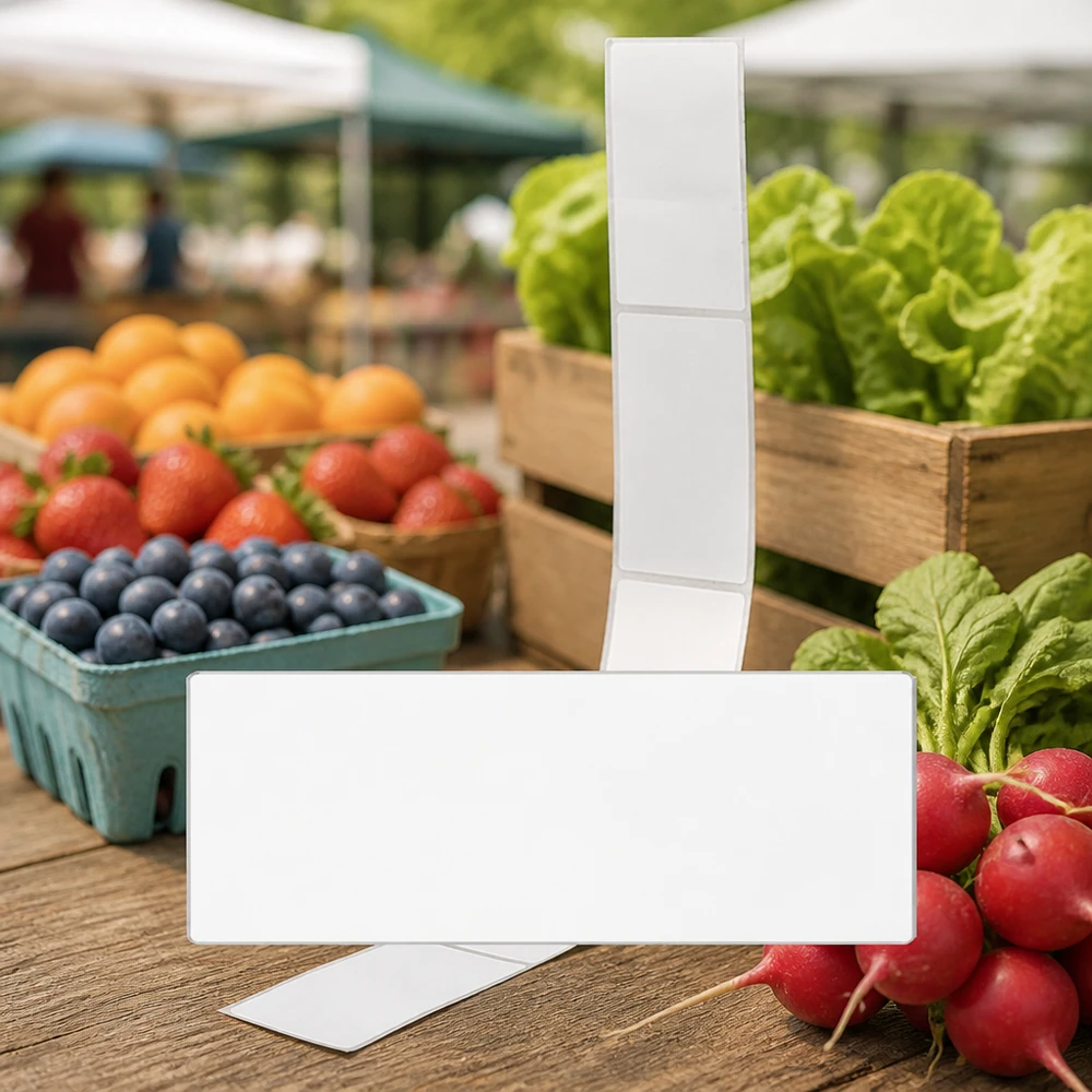 20 étiquettes amovibles blanches, 54x154.5 mm Étiquettes de marquage 54x154,5mm pour les étiquettes de prix sur le marché hebdomadaire des fruits et légumes frais
