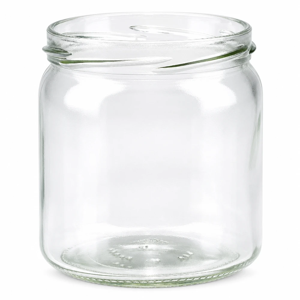408ml Verre rond sans couvercle (TO82) UNiTWIST UNiTWIST Runda408 Bocal rond 408ml TO82 Bocal à vis transparent vide sans couvercle