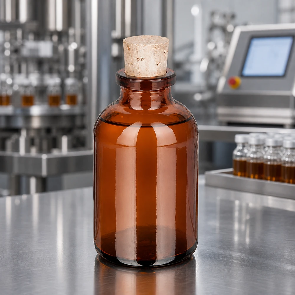 Flacon en verre ambré 30 ml avec bouchon de liège 11/14 mm Robuste Braunglas Sammelflasche 30ml mit Naturkorken für Tinkturen