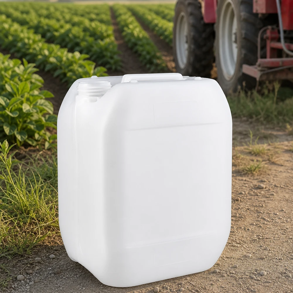 Jerrican de 10 litres sans bouchon Bidon Agrarkanister de 10 litres sans bouchon, en plastique blanc, destiné aux produits phytosanitaires utilisés au champ