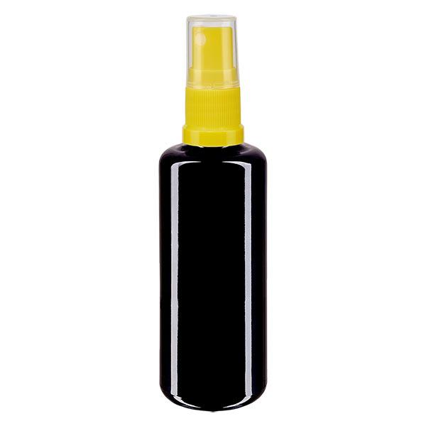 Flacon de pharmacie violet 100ml embout spray jaune