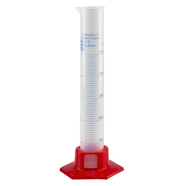 Éprouvette graduée en PP 50 ml, avec socle Éprouvette graduée en PP 50 ml, avec socle