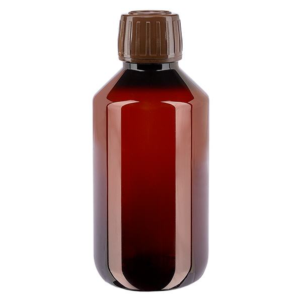 Bouteille PET 200ml avec bouchon marron,bouchon d'inviolabilité Bouteille PET 200ml avec bouchon marron,bouchon d'inviolabilité