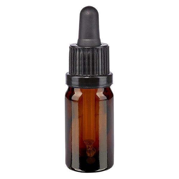 Flacon brun 5 ml + pipette noire à système d'inviolabilité