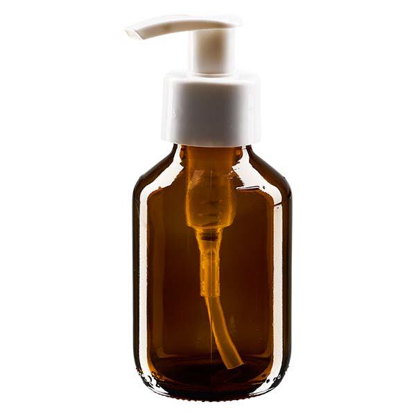 Flacon médical de 100 ml avec pompe doseuse blanche Flacon médical de 100 ml avec pompe doseuse blanche