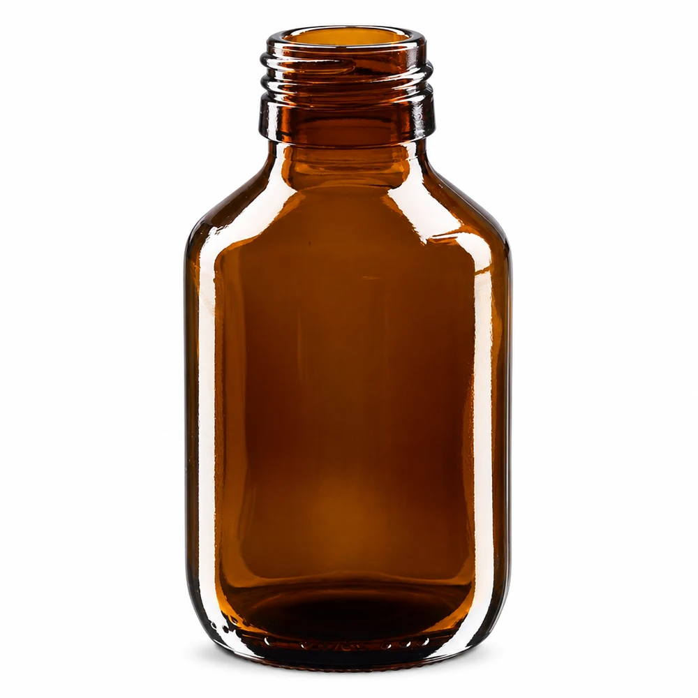 Bouteille médicale brune de 100ml en verre ApoGlas de haute qualité sans bouchon PP28