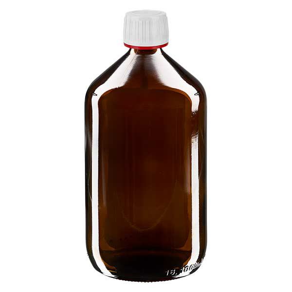 Flacon médical de 1000 ml avec bouchon blanc Flacon médical de 1000 ml avec bouchon blanc