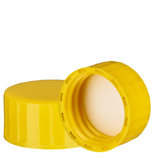 Bouchon à vis jaune avec joint en PE, S27x3 Bouchon à vis jaune avec joint en PE, S27x3