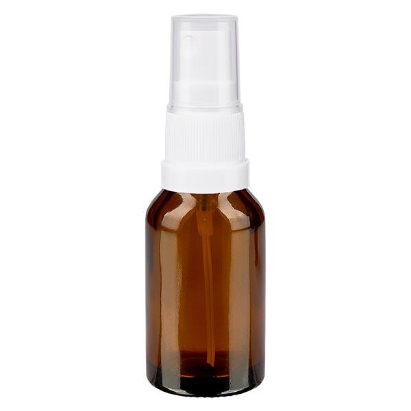 Flacon de pharmacie brun 15ml embout spray blanc Flacon de pharmacie brun 15ml embout spray blanc
