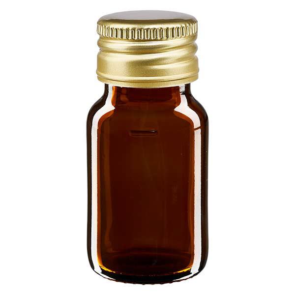 Bouteille médicale de 30ml brune avec bouchon en aluminium or Bouteille médicale de 30ml brune avec bouchon en aluminium or