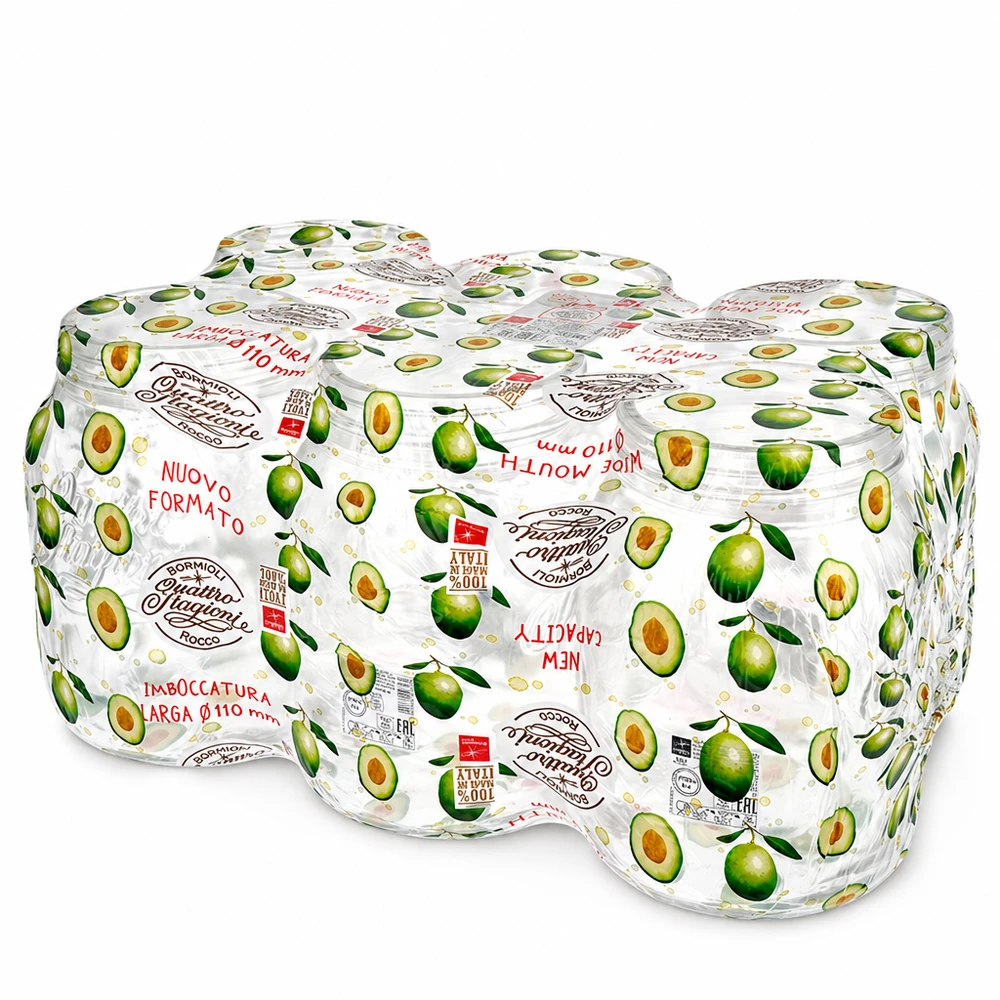Quattro Stagioni Pot ménager 2000ml avec décor Avocado Pot de conservation pour la cuisine et les provisions
